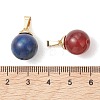 4Pcs 4 Styles Natural Lapis Lazuli & Carnelian & Tiger Eye & Picture Jasper Pendants PALLOY-JF05228-4