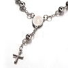 Rosary Bead Bracelets with Cross BJEW-E282-03P-2