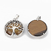 Natural Tiger Eye Pendants G-S292-10E-P-2
