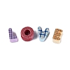 Printed Opaque Acrylic European Beads OACR-Q199-08-3