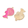 Breast Cancer Awareness Ribbon Zinc Alloy Enamel Pendants ENAM-I079-02G-10-2