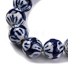 Handmade Blue and White Porcelain Beads Strands PORC-I027-04D-3