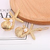 Shell & Starfish Alloy Hair Barrettes AJEW-A056-03C-G-1