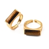 Brass with Natural Tiger Eye Cuff Open Rings for Women GG-CBA0B5A-04G-03-4