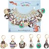 12Pcs 6 Colors Alloy Enamel Cat Charm Locking Stitch Markers HJEW-PH01531-1