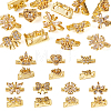 14Pcs 7 Style Rack Plating Brass Pave Cubic Zirconia Slide Charms KK-TA0001-36-10