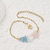 304 Stainless Steel Satellite Chains & Natural Gemstone Chip Beads Bracelets BJEW-JB12714-3