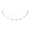 316 Stainless Steel Paperclip Chain & Star Natural White Shell Link Necklaces NJEW-JN05034-1