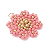 Glass Seed Beaded Flower Pendants PALLOY-MZ01181-03-3