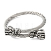 Fist 304 Stainless Steel Twisted Rope Shape Bangles for Women Men BJEW-D304-02AS-01-2