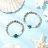 Sea Turtles and Starfish Coconut Beads Bracelets BJEW-JB11882-01-1