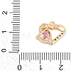 Brass Micro Pave Cubic Zirconia Charms ZIRC-P122-01C-G02-3