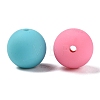 Rubberized Style Imitated Silicone Acrylic Beads MACR-T048-01B-13-2