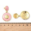 304 Stainless Steel & Enamel Dangle Stud Earrings EJEW-Z170-01G-02-3