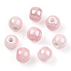 Pearlized Handmade Porcelain Round Beads PORC-S489-6mm-16-3