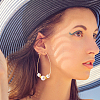 16Pcs 4 Style Heart & Egg & Polygon & Fan Brass Hoop Earrings Findings KK-BC0011-93-6
