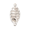 925 Sterling Silver 3D Holow Connector Charms STER-F058-02S-02-1