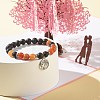 Round Natural Mixed Gemstone Beads Stretch Bracelet BJEW-JB06966-4