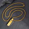 304 Stainless Steel Textured Rectangle Bar Pendant Box Chain Necklaces for Men WG8CEBE-02-1