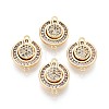 Brass Pave Clear Cubic Zirconia Magnetic Clasps KK-N287-08G-1