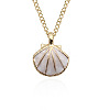 Ocean Alloy White Enamel Sea Animals Pendant Twisted Chain Necklaces FS-WG6CB92-01-1