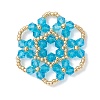 Glass Seed Beaded Pendants PALLOY-MZ01245-02-1