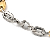 Two Tone 304 Stainless Steel Oval Link Chain Bracelet BJEW-B078-49GP-3