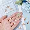 10Pcs Brass Micro Pave Clear Cubic Zirconia Charms ZIRC-BBC0001-25-3