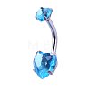 Heart Cubic Zirconia Belly Button Rings WG98059-04-1