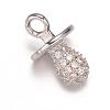 Dummy Pacifier Brass Micro Pave Cubic Zirconia Charms ZIRC-K016-03M-2