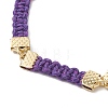 Braided Waxed Polyester Rectangle Link Chain Bracelets BJEW-JB10000-03-3