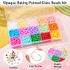 2400Pcs 15 Colors Opaque Baking Paint Glass Beads DGLA-TA0001-25-5