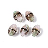 Two Tone Color Handmade Foil Glass Beads FOIL-Q001-01G-1
