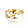 Brass Micro Pave Clear Cubic Zirconia Cuff Rings RJEW-L097-02G-1