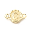 Brass Disc with Initial Links Connector Charms KK-E802-36G-C-1
