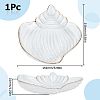 1Pc Ocean Series Transparent Gold Rim Glass Jewelry Plates AJEW-SC0002-79A-2