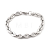 304 Stainless Steel Coffee Bean Chain Bracelets for Women Men BJEW-F488-01P-02-2