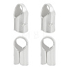 4Pcs Column Sterling Silver Cord Ends STER-BC0004-47S-1