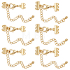 8Pcs 2 Size Brass Chain Extenders FIND-BBC0002-70G-1