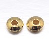 Real 18K Gold Plated Flat Round Sterling Silver Spacer Beads STER-M101-12-3mm-1