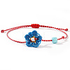 4Pcs Handmade Woven Flower Polyester Cord Bracelet Sets MK8494-1-3