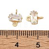 SHEGRACE Brass Pave Cubic Zirconia Rectangle Connector Charms XGRQ2O372-438A-G-3