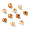 100Pcs 2 Colors Bicone Unfinished Natural Wood Beads WOOD-CJ0002-71-8