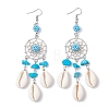 Natural Cowrie Shell Chandelier Earrings EJEW-MZ00642-3