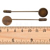 Brass Stick Lapel Pins with Flat Round Base Settings KK-A301-02AB-2