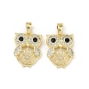 Brass Micro Pave Black Cubic Zirconia Pendants CU-L277-10G-1