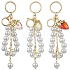 Acrylic & ABS Plastic Pearl Bead Keychains KEYC-YW00299-03-2