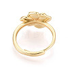 Flower Brass Enamel Adjustable Rings Setting KK-T079-17G-3