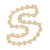 Brass Pave Clear Cubic Zirconia Heart Tennis Necklaces KK-CBA4547-17A-G-5
