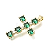 Brass Pave Cubic Zirconia Pendants CU-CBAE7DF-11G-B-3
